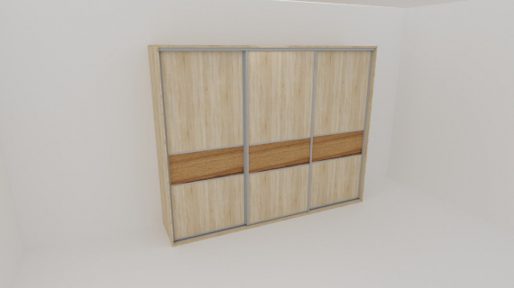 Skříň FLEXI 3 š.240cm v.240cm : 3x dveře dělené LTD - jen osobní odběr