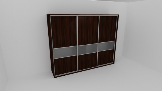 Skříň FLEXI 3 š.280cm v.220cm : 3x dveře dělené sklem MATELUX - jen osobní odběr