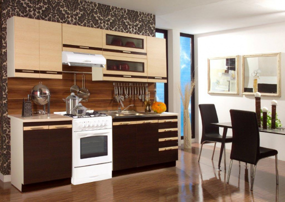 Kuchyňská linka Lungomacchiato wenge/mléčný dub