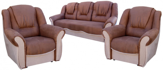 Sedací souprava Bára 3f+1+1 hnědá/béžová