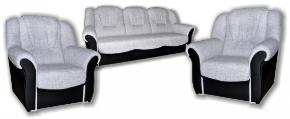 Sedací souprava Bára 3f+1+1 šedá/černá