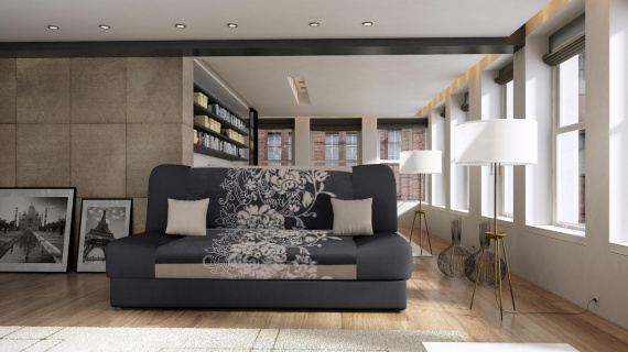 Pohovka Jasmín šedý květ