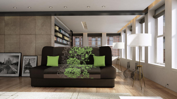 Pohovka Jasmín zelený květ