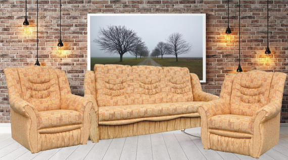 Sedací souprava Relax 3F+1+1 žlutá