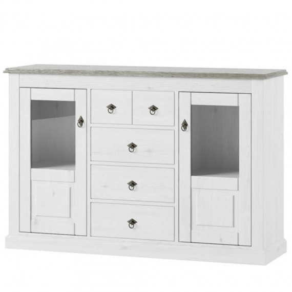 Kombinovaná komoda, bílá, LIONA LM 47