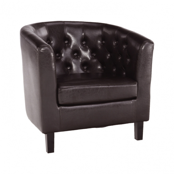 Křeslo, tmavohnědá ekokůže, MARON