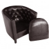 Křeslo, tmavohnědá ekokůže, MARON
