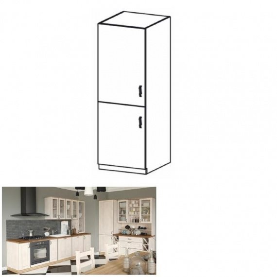 Vysoká skříňka, bílá / sosna skandinávská, levá, ROYAL D60R