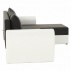 Rohová sedací souprava, bílá ekokůže / šedá látka, OXFORD