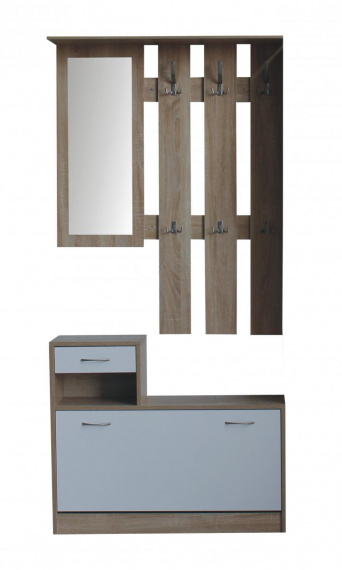 Předsíňová stěna Jaspis III dub sonoma/bílá