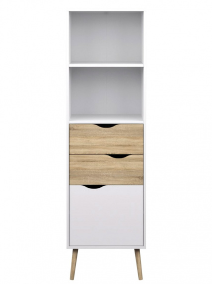 Regál Retro 382 bílá/dub