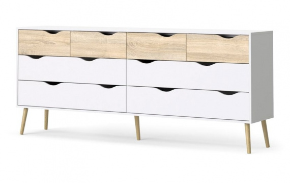 Komoda Retro 455 bílá/dub