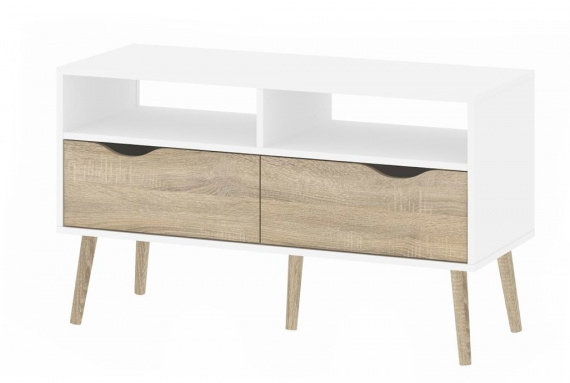 TV stolek Retro 383 bílá/dub