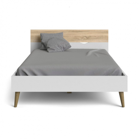 Postel Retro 378 140x200 bílá/dub