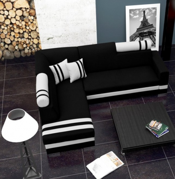 Sedací souprava Replay L černá/bílá