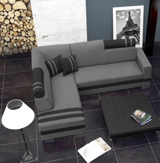 Sedací souprava Replay L šedá/černá