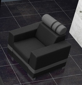 Křeslo Replay černá/šedá