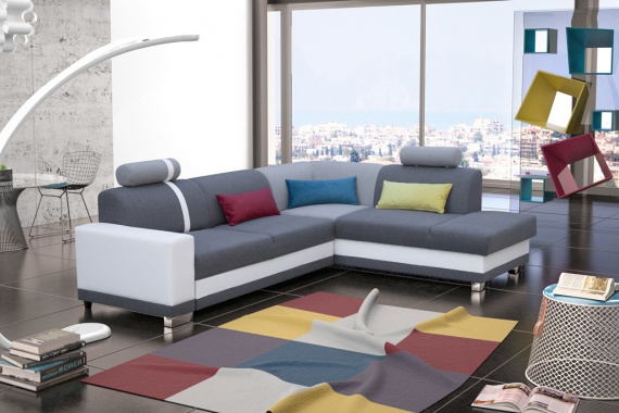 Sedací souprava Tira P šedá/bílá