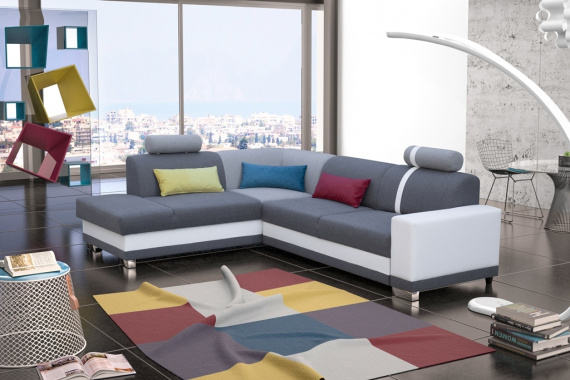 Sedací souprava Tira L šedá/bílá