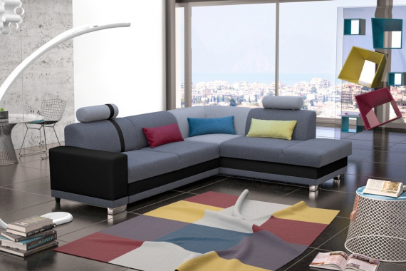 Sedací souprava Tira P šedá/černá