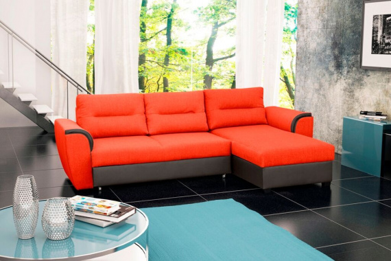 Sedací souprava Tommy P oranžová/hnědá