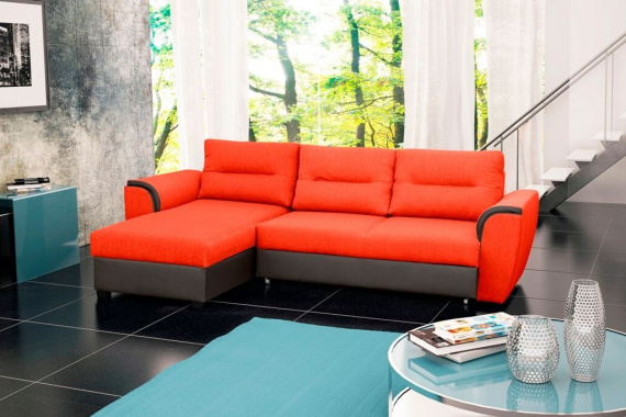 Sedací souprava Tommy L oranžová/hnědá