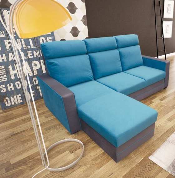 Sedací souprava Maxim L modrá/šedá