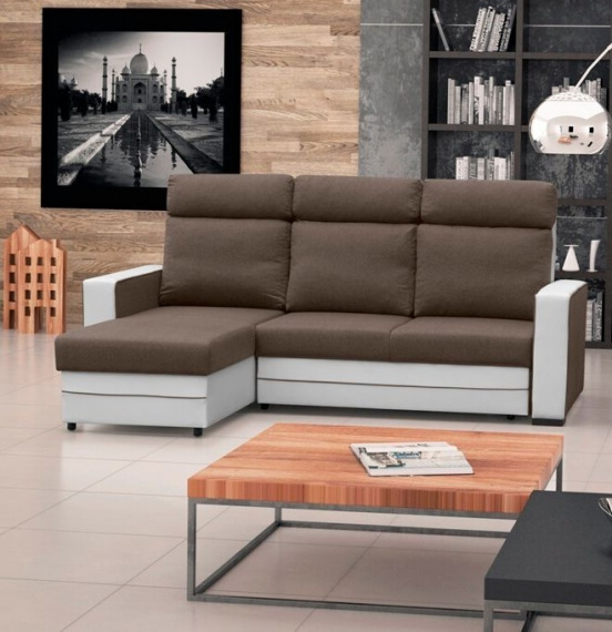 Sedací souprava Maxim L tm.hnědá/EKO bílá