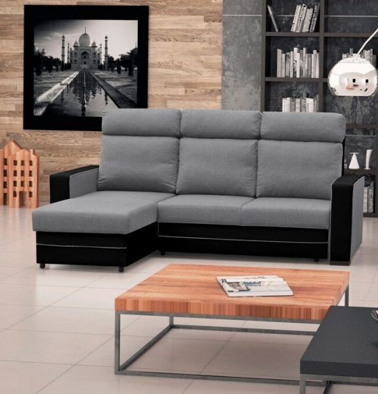 Sedací souprava Maxim L šedá/EKO černá