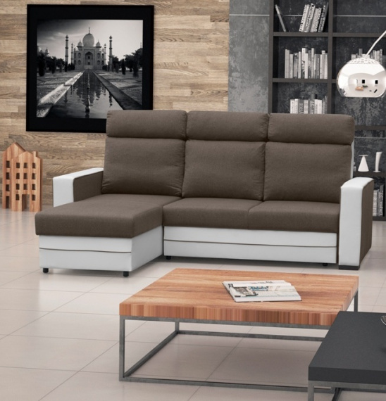 Sedací souprava Maxim L sv.hnědá/EKO bílá