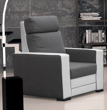 Křeslo Maxim tm.šedá/Eko bílá