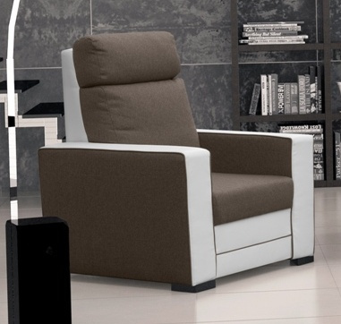 Křeslo Maxim sv.hnědá/Eko bílá