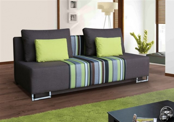 Pohovka Lucy pruhy zelené