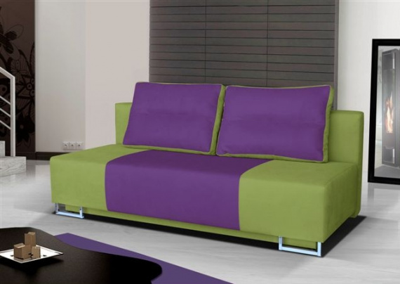 Pohovka Lucy II zelená/fialová