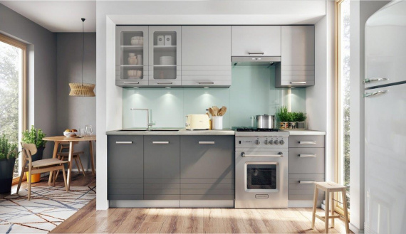 Kuchyně Paula 240 šedá/mocca