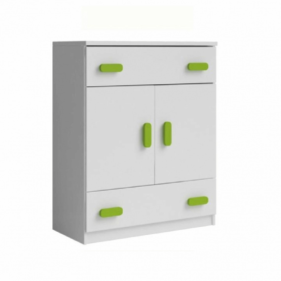 Komoda 2D2S, bez úchytek, bílá, SVEND TYP 3