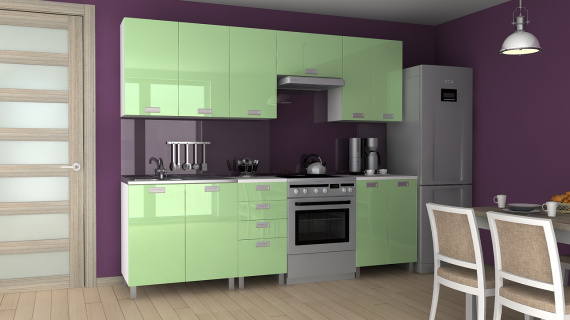 Kuchyňská linka Korry KRF 180/240 zelený lesk