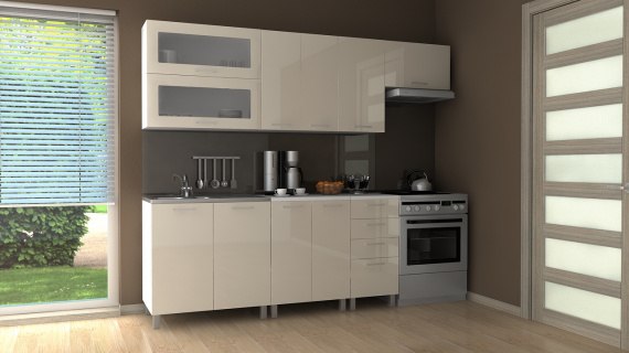 Kuchyňská linka Nadine RLG 180/240 jasmín lesk