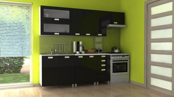 Kuchyňská linka Nadine KRF 180/240 černý lesk