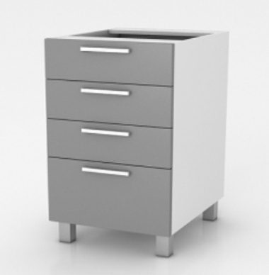 Kuchyňská skříňka Natanya SZ60 4SZ šedý lesk