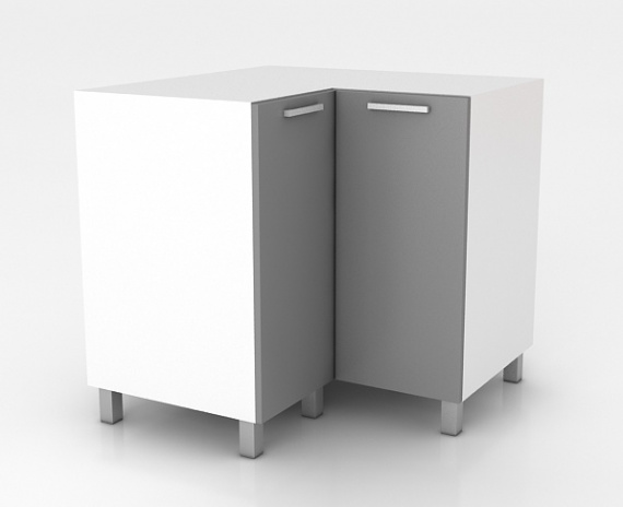 Rohová kuchyňská skříňka Natanya ND šedý lesk