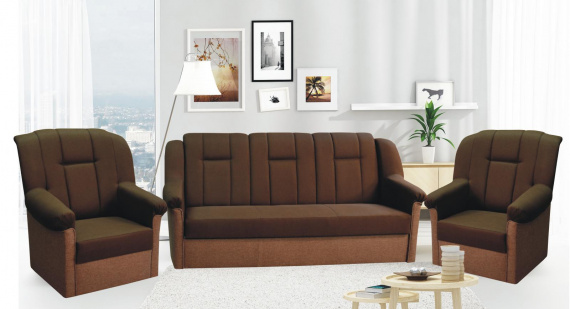 Sedací souprava Panda 3F+1+1 Sawana 16/25 hnědá