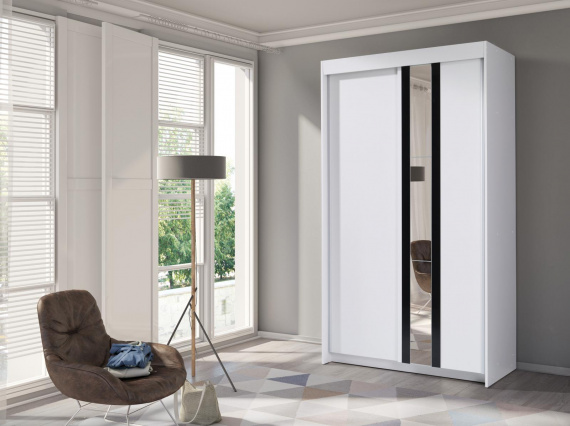 Šatní skříň Belfast bílá/černá