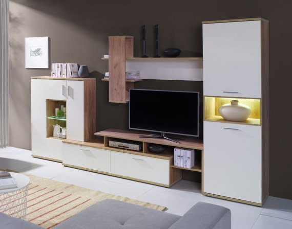 Obývací stěna Nigeria dub zlatý/crem