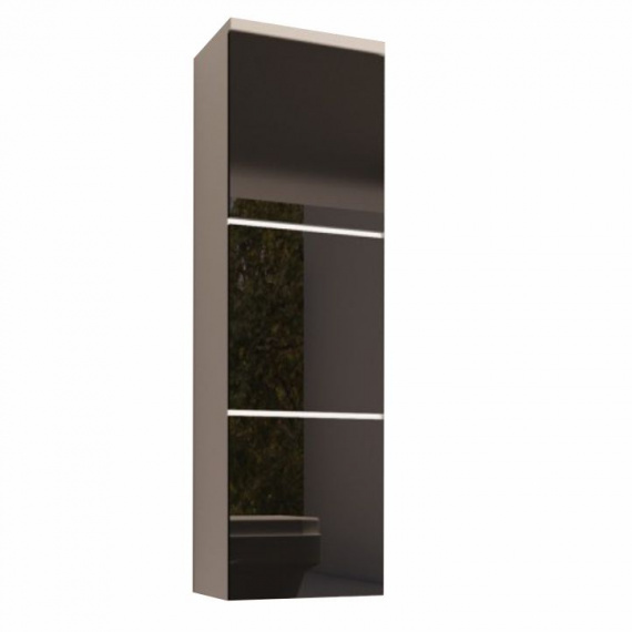 Skříňka vysoká, bílá / černý extra vysoký lesk HG, MASON BL11