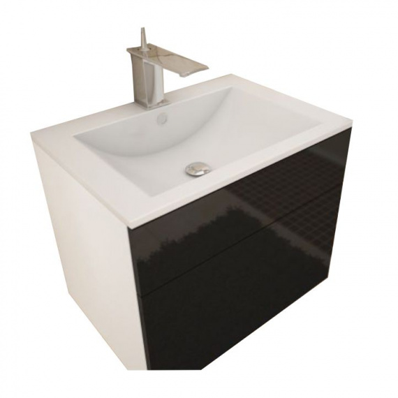 Skříňka pod umyvadlo, bílá / černá extra vysoký lesk HG, MASON BL13