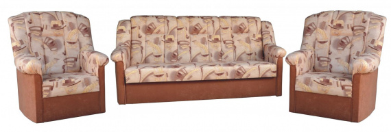 Sedací souprava Panda hnědý vzor