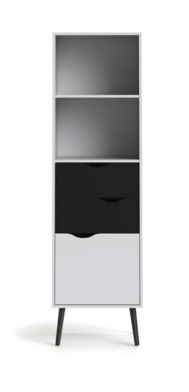 Regál Retro 382 bílá/černá