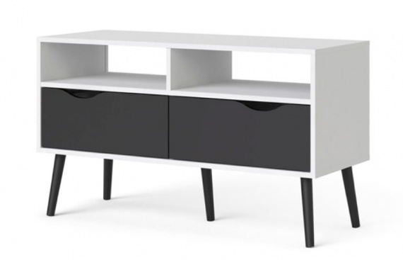 TV stolek Retro 383 bílá/černá