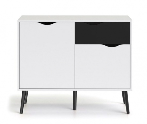Komoda Retro 387 bílá/černá